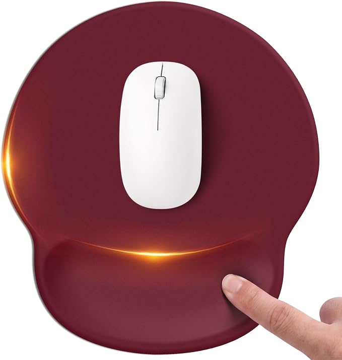 Mouse pad with Wrist Rest,Relieving Pain Memory Foam Computer pad, Ergonomic Desktop Mouse, Silicone Material Mouse pad, with Non-Slip PU Base (red)