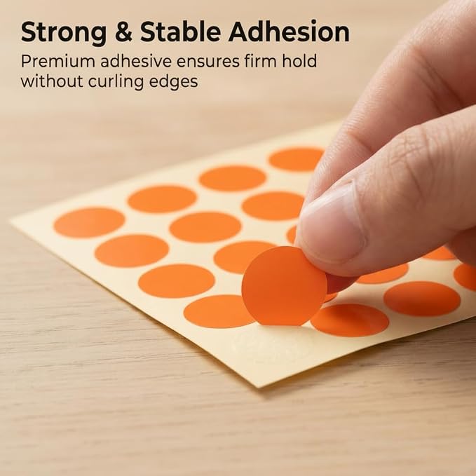 1980 Pcs Orange Round Stickers 1/2 Inch Small Color Circle Dot Stickers Tiny Code Labels for Office Shop Yard Sale Home Marking (Orange, 1/2" (13mm))