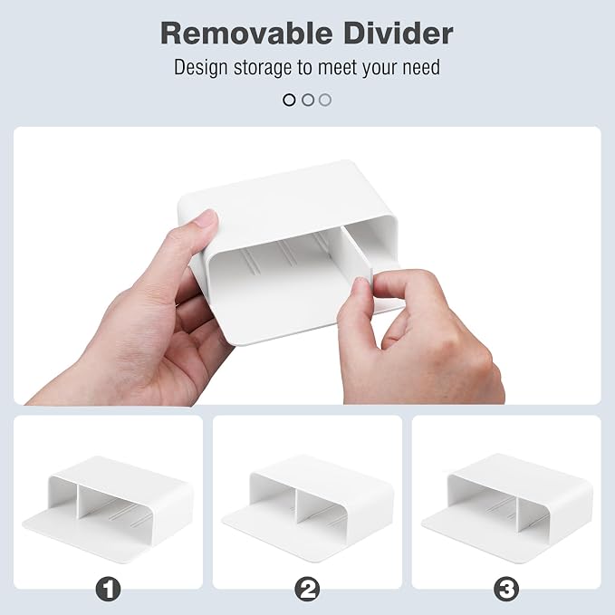 MoKo Magnetic Pen Holder Set, 3-Pack with Eraser, White | Magnetic dry erase marker holder set has one large divided organizer, two small holders and one eraser.