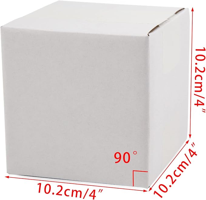 White Shipping Boxes 4x4x4 Inches Small Corrugated Cardboard Boxes, 25 Pack