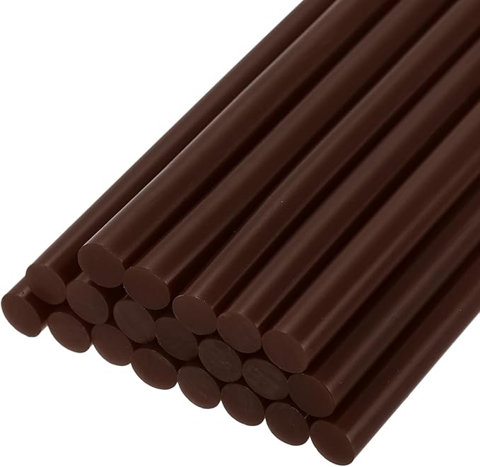 uxcell 20pcs Hot Glue Sticks for Glue Gun 7mm/0.27-inch x 4-inch Mini Hot Melt Adhesive Glue Stick Brown