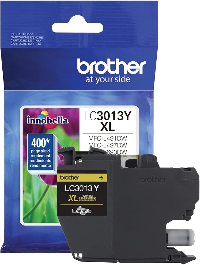 Brother Printer LC3013Y Single Pack Cartridge Yield Up To 400 Pages LC3013 Ink Yellow