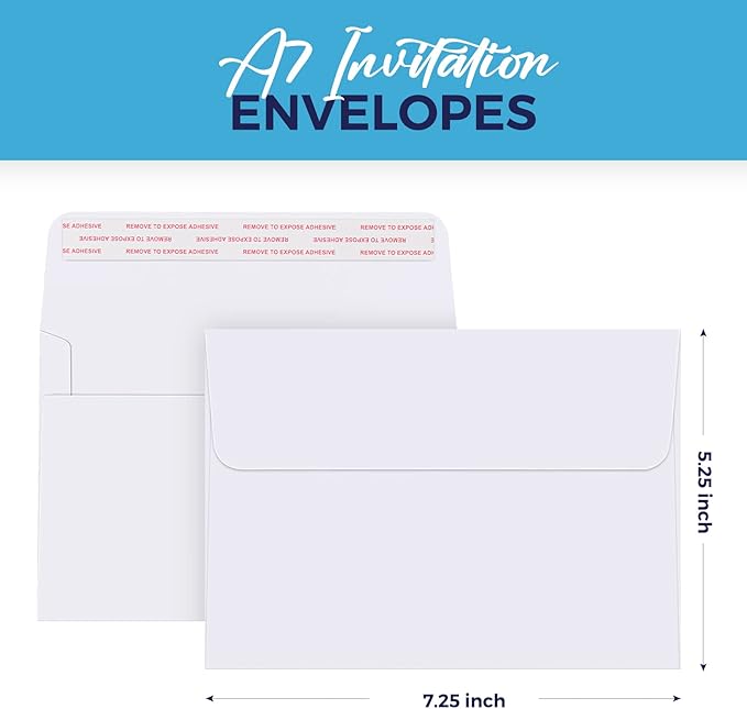 ACSTEP 2400PACK 5X7 Envelopes, White A7 Envelopes Self Seal for Weddings, Invitations, Photos, Postcards, Greeting Cards Mailing,Baby Shower, Graduation