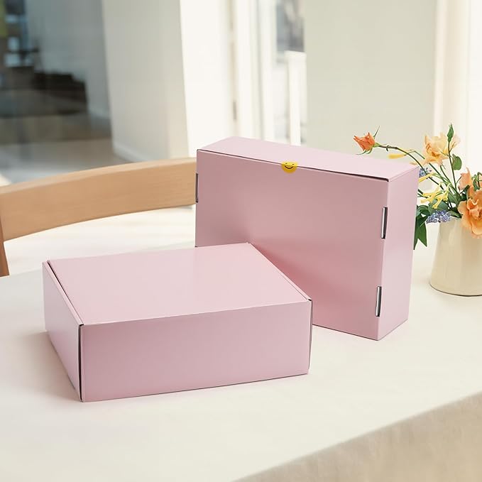HORLIMER 12x9x4 inches Shipping Boxes Set of 20, Pink Medium Corrugated Cardboard Gift Mailer Box