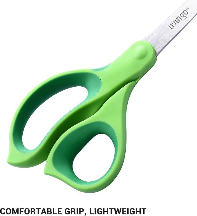 LIVINGO 8.5" 3 Pack Left Handed Scissors All Purpose Heavy Duty for Office | Sharp Stainless Steel Blades, Comfort Handles, Sewing & Crafting DIY Cutting Paper Fabric Ribbon, Home & School Use