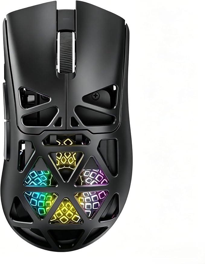 G11 Lightweight Wireless Gaming Mouse for FPS & Competitive Gaming, Tri-Mode Bluetooth 5.1/2.4GHz/USB-C, 22000 DPI RGB Mouse with Programmable Buttons for PC, Laptop & Mac (Black)