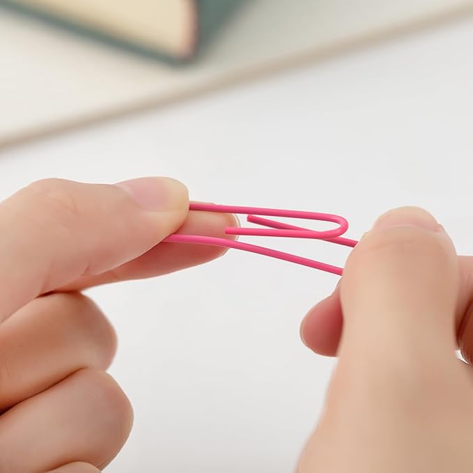 Jumbo Paper Clips, 2 Inch Large Paper Clip, 300 pcs Paperclips, Pink
