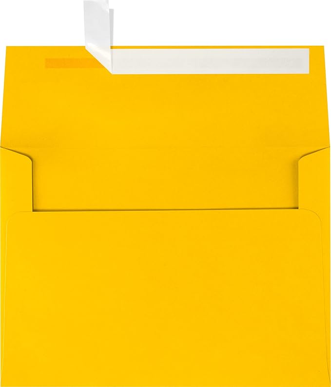 LUXPaper A7 Invitation Envelopes | Peel & Press | 5 1/4" x 7 1/4" | Sunflower Yellow | 80lb. Text | 1,000 Qty