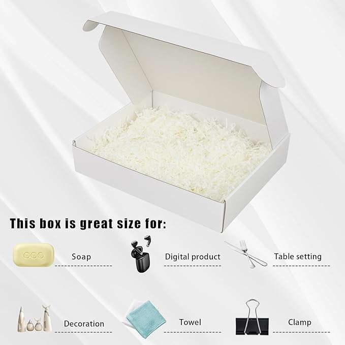 FORBFAN 10x8x2 Shipping Boxes, 40 Pack White Mailer Boxes for Small Business, Medium Corrugated Cardboard Boxes for Mailing & Shipping