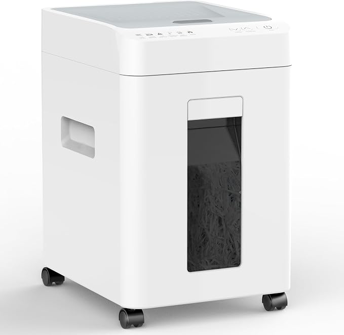 110 Sheets Micro Cut Paper Shredder Auto/Manual Feed Shredder P-4 Security Level for Home Office & Commercial Use 6.8 Gallons Bin with Casters