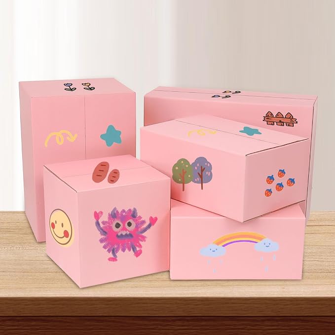 Pink Shipping Boxes Medium 11x6x6 Inches, 30 Pack Corrugated Cardboard Boxes for Packaging Small Business Mailing