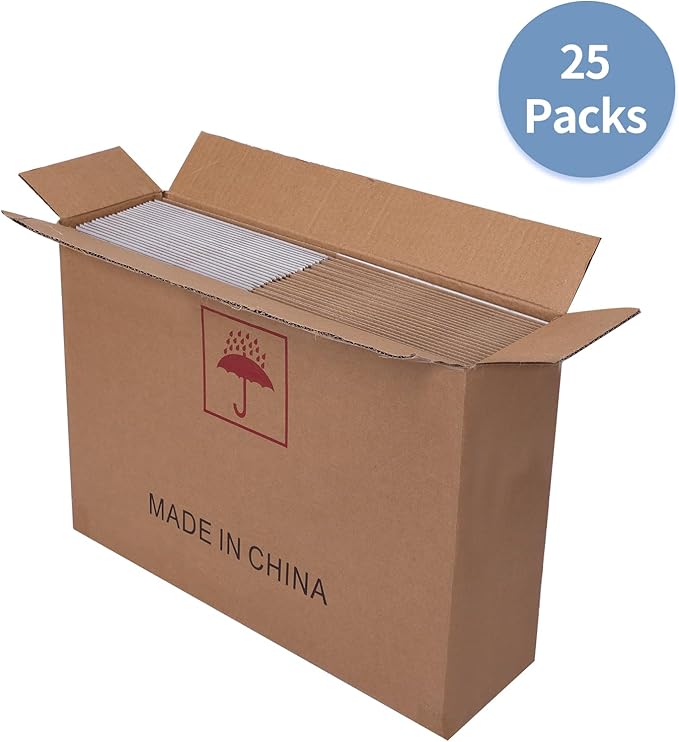 Hoikwo 8x8x3 Shipping Boxes Set of 25, White Corrugated Cardboard Box for Small Business for Packaging Mailing
