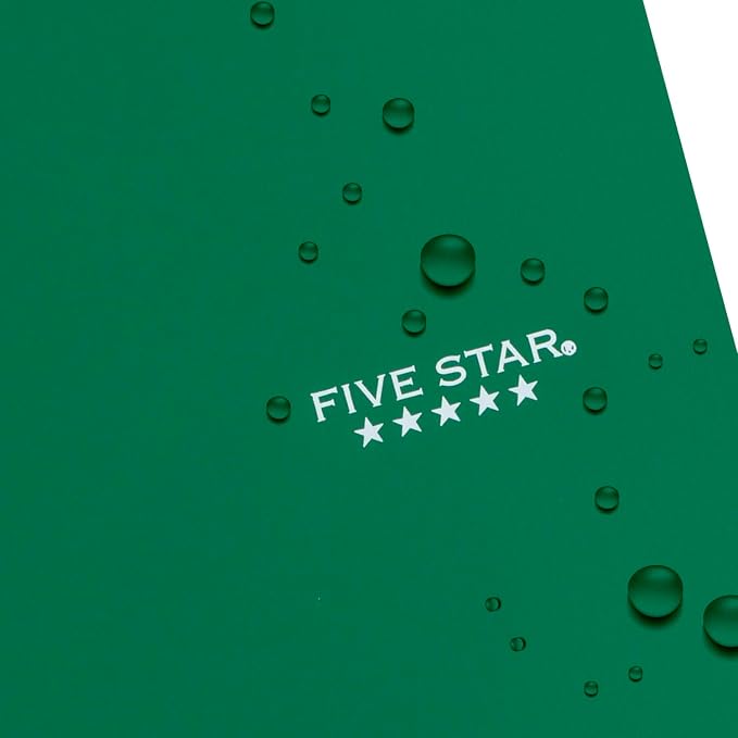 Five Star Spiral Notebook + Study App, 3 Subject, College Ruled Paper, Fights Ink Bleed, Water Resistant Cover, 8-1/2" x 11", 150 Sheets, Green (72067) (Pack of 6)