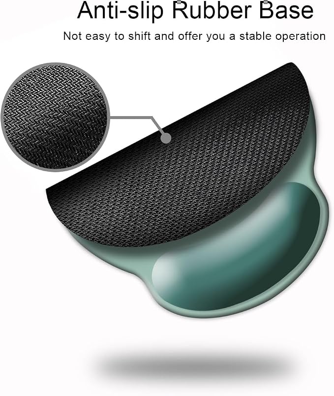 DOOKE ErgoComfort Wrist Rest Mouse Pad-Ergonomic Office Mousepad with Wrist Support-Non-Slip, Design Desk Accessories Mat for Home&Game Decor Bistro Green
