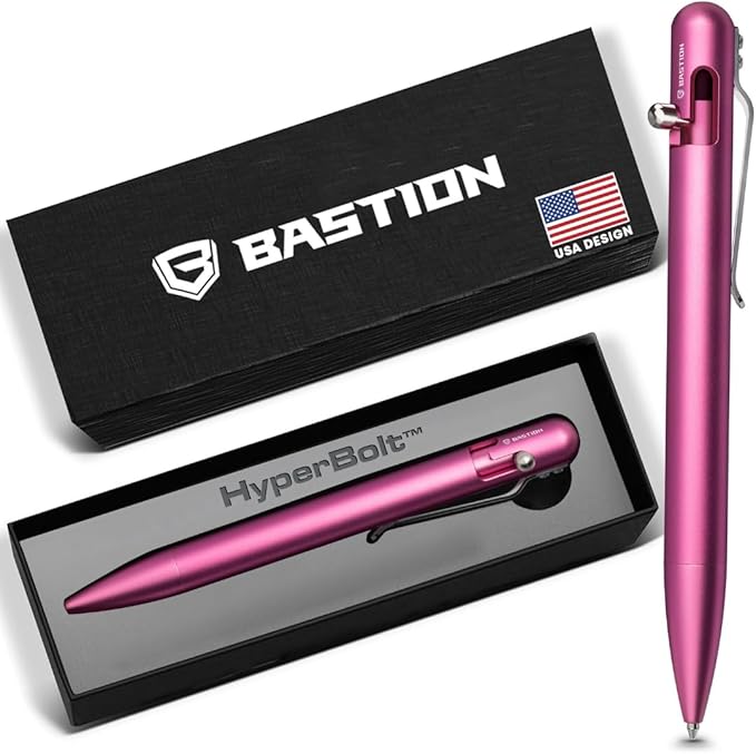 BASTION® Luxury Bolt Action Pen, Durable Professional Ballpoint Pen with Fine Tip, EDC Pen, Ink Refillable Pen for Birthday Gift, Travel Pen for School and Work