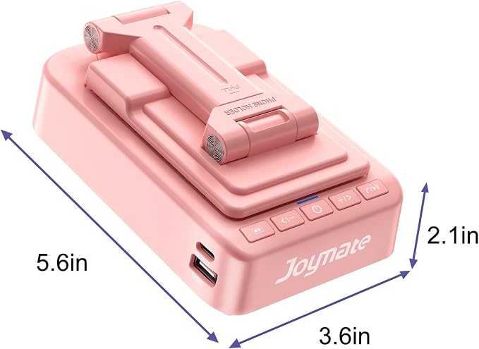 Gifts for Women Girls, Phone Stand with Bluetooth Speaker and Charging Function 360° Rotable Angle Adjustable Cell Phone Holder with HD Stereo Sound Fits All Phones,Tablet (Pink)