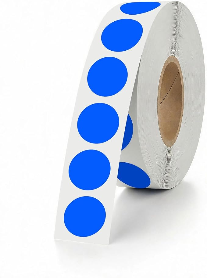 1000 PCS Colored Dot Stickers 1/2" Round Circle Colored Coding Labels Dot Stickers for Toddlers,Classroom,Office (Blue)