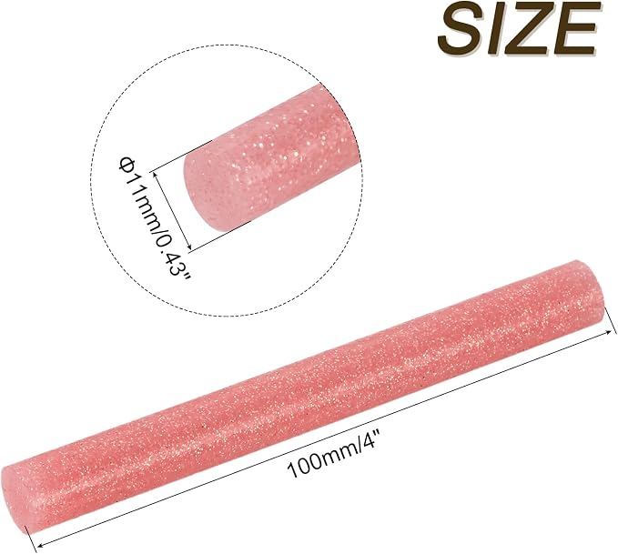 uxcell 30pcs Mini Hot Glue Gun Sticks 4-inch x 0.43-inch High Sticky Large Hot Glue Sticks for Glue Gun, Glitter Bright Red