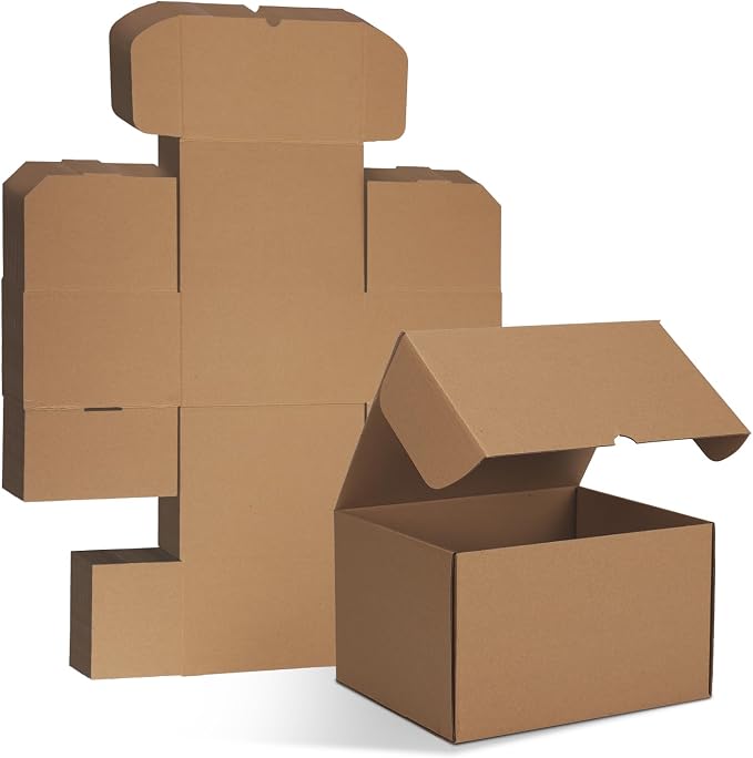 WIFTREY 10"x8"x6" Shipping Boxes Set of 15 Brown, 10 x 8 x 6 Corrugated Cardboard Box for Shipping Small Business, Gift Packing, Mailing Wrapping Present