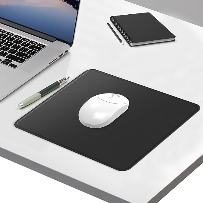 Mouse Pad with Stitched Edge, Multiple Patterns Computer Mouse Pads with Non-Slip Rubber Base, Washable Cloth Mousepad, for Gaming, Laptop, PC (Graphite)
