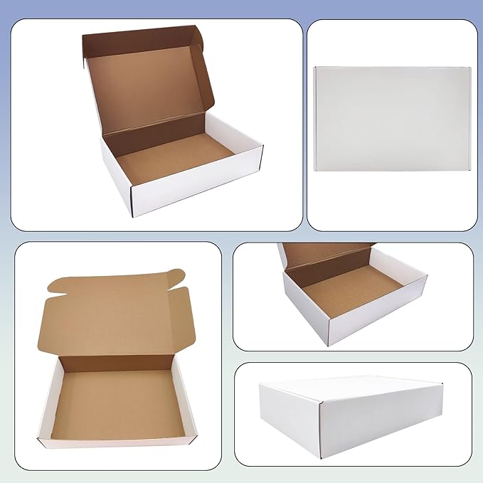 6x5x4 inch Shipping Boxes Set of 25， White Corrugated Cardboard Box Mailer Boxes for Packaging Small Business Shipping，Mailing Boxes Bulk for Birthday Wedding Party Book Literature Gift Giving