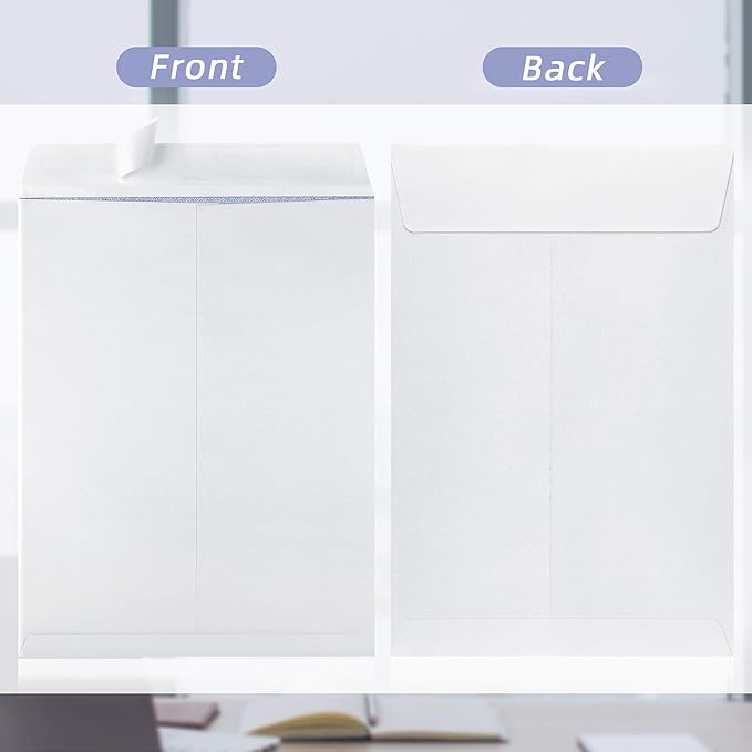 Zonon 4 Sizes Seal Flap Self Stick Envelopes with Strong Peel, Businesses Envelopes Designed for Secure Mailing, 200 Pieces, 10 x 13 Inch, 6 x 9 Inch, 4-1/8 x 9-1/2 Inch, 3-5/8 x 6-1/2 Inch