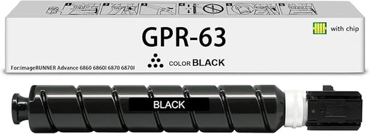 GPR63 Black Toner Cartridge with Chip Compatible with Canon GPR-63 Toner imageRUNNER Advance 6860 6860I 6870 6870I Printers (1Pack,4766C003AA)