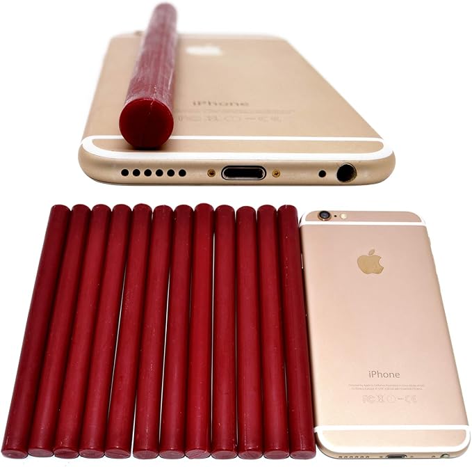 Matte Dark Red Glue Gun Sealing Wax Sticks Wax Seal Rod, 12 Sticks | 0.4-inch diameter, For Sealing Wine Bottle, Thanks Card, Envelope, Event Party Invitation, Gift Wrapping, Hallowen Decors