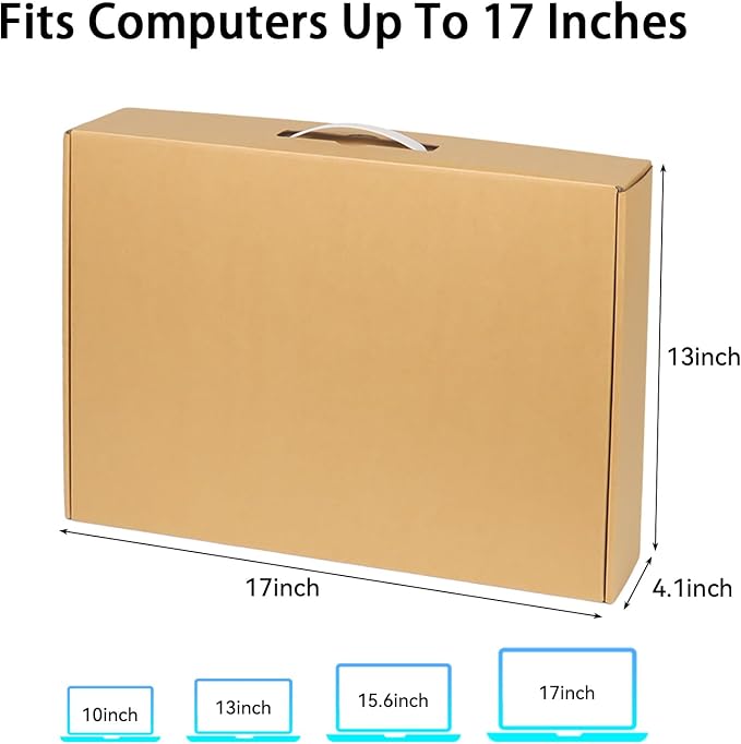 Laptop Shipping Box with Protection Foam, Fit Up to 17 Inches, Notebook Laptop Boxes for Packaging Small Business, Cardboard Computer Container for Shipping