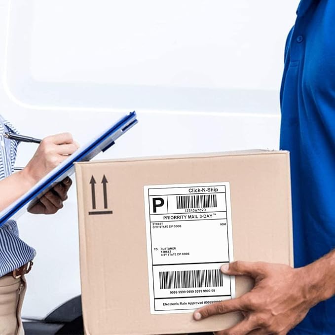 L LIKED 5000 4" x 6" Direct Thermal Shipping Labels with 250 Labels/Roll | 20 Rolls, BPA Free, Perforated Easy-Tear, Permanent Adhesive, Compatible with Zebra 2844 ZP-450 ZP-500 ZP-505