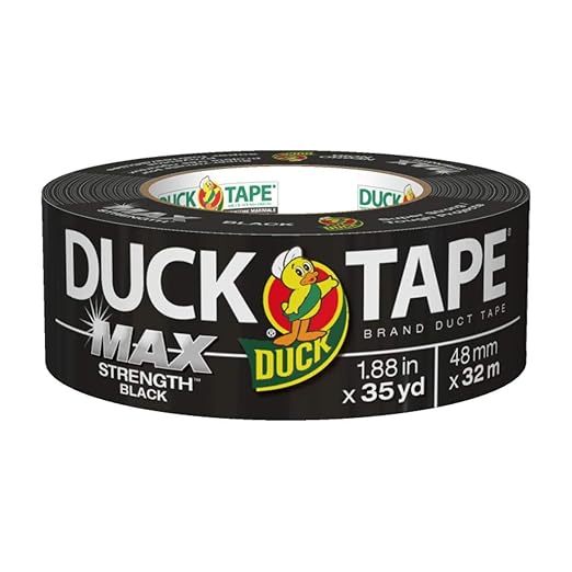 Duck Brand Max Strength Duct Tape, Black, 3 Rolls, 1.88 Inch x 35 Yards Each, 240867