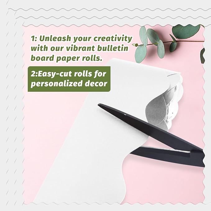 Rolls 262.4 Ft Bulletin Board Borders - White Scalloped Border Bulletin for Classroom, School & Office Decor - White Borders Classroom Bulletin Decorations