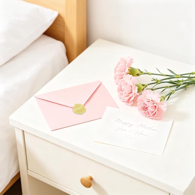 A2 Envelopes Pink V-Flap 4.375"x5.75" Invitation Envelopes 30pk | 150GSM Thick Premium Paper,Protecting Privacy,for 4x5 Photos,Cards,Birthday,Party,Announcements,Baby Shower,with Stickers