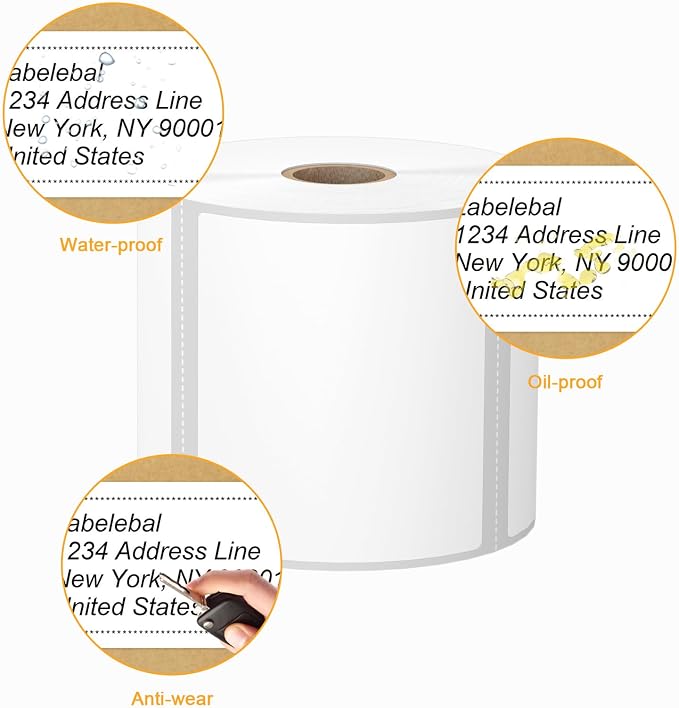 (8400 Pcs/3-Proof 1" Core) Labelebal 12 Rolls 3" x 2" Direct Thermal Label (76mm x 51mm) Multipurpose Shipping Address Mailing Barcodes Labels Compatible for Zebra 2844 & Rollo Desktop Label Printer