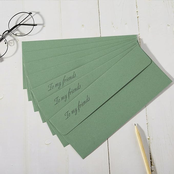 Wishop 100 Pack Sage-Green #10 Business Envelopes Self Seal Standard Envelopes for Office Checks, Business, Letter Mailing Invoices, 4.13 x 9.49 Inches (100)