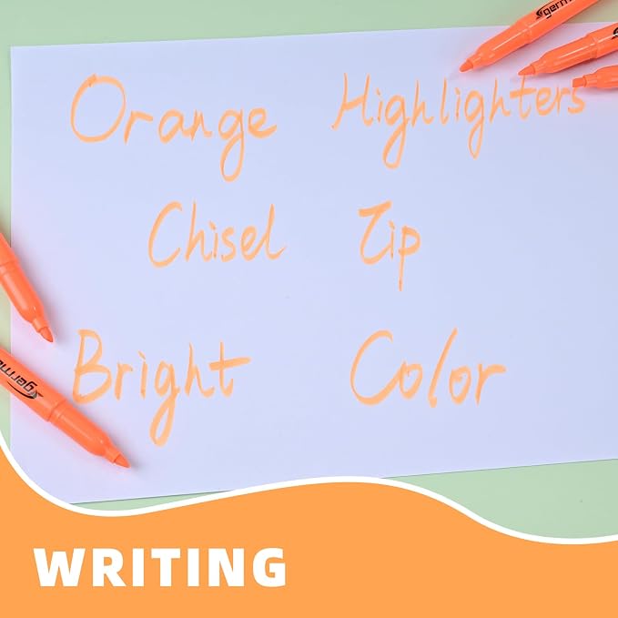 Cgerma Orange Highlighters, 36 Pack, Chisel Tip Highlighter Pack, Quickly Drying, Perfect for Students Kids Adults, Office, School, Classroom Supplies