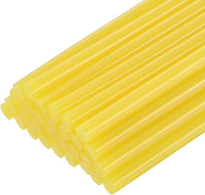 uxcell 30pcs Full Size Hot Glue Gun Sticks 8-inch x 0.27-inch High Sticky Small Hot Glue Sticks for Glue Gun, Yellow