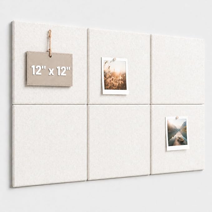 Felt Bulletin Board Tiles, Large Cork Board Alternative,24 x 36 in | 0.35 in modular felt wall tiles for notes, photos, schedules, reminders in offices, classrooms, home and office workspaces
