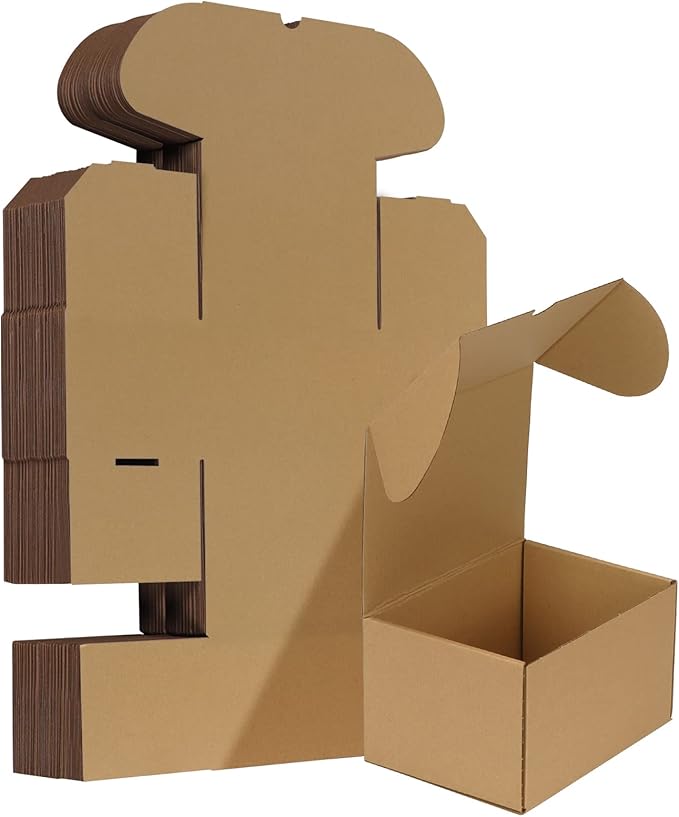 HORLIMER 7x5x4 inches Shipping Boxes Set of 25, Brown Corrugated Cardboard Box Literature Mailer