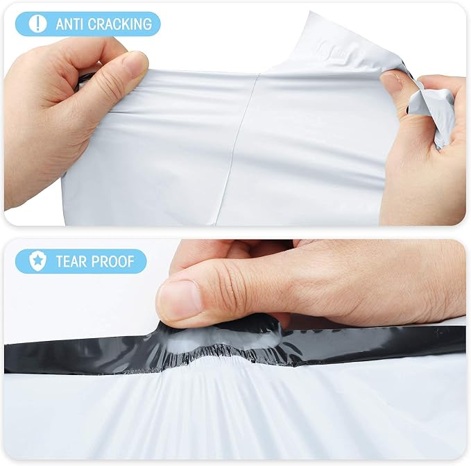 Fuxury 300Pcs Large Poly Mailers 24x24, Bulk Shipping Bags for Cloths White | Strong Adhesive Shipping Envelopes for Small Business Suppliers,Waterproof Mailers Poly Bags Mailing Envelopes