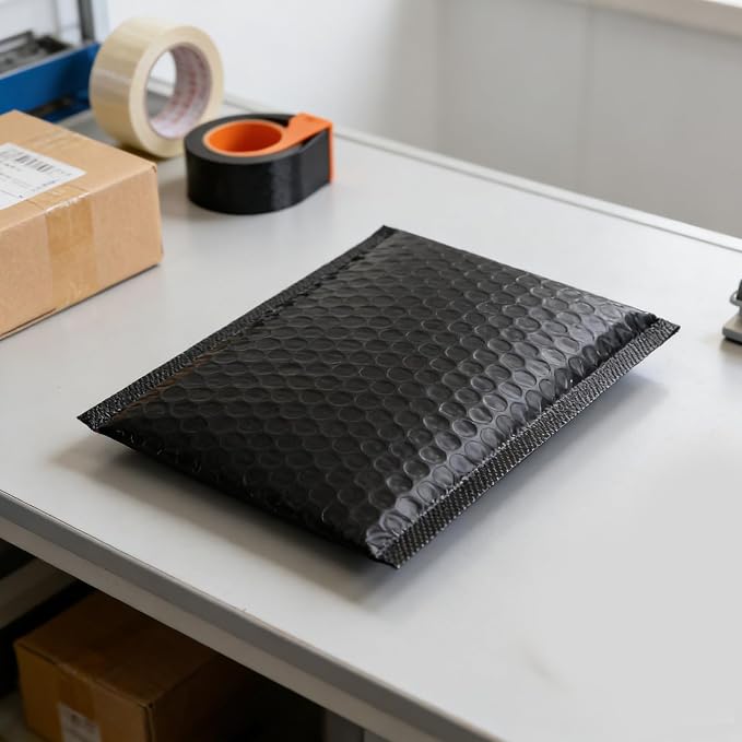 NUOBESTY Bubble Mailers, 100 Pack 6 X 8 Inch Black Padded Envelopes, Shipping Envelopes, Water Resistant, Self Seal, Thick Mailing Bubble Opaque Padded Mailers Shipping Bags