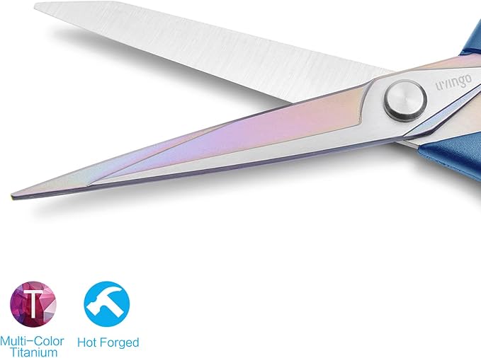 LIVINGO Fabric Scissors 2 Pack Tailor Shears Titanium Coated Heavy Duty | 8.5" & 9.5" Sizes, Sharp Forged Blade, Ergonomic Handle, Sewing DIY Clothing Craft Materials