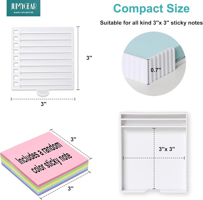 Sticky Note Stencil and Holder Compatible with 3x3 Post-It Notes | Upgraded 5-in-1|Sticky Note Holder with 5 Templates|Office Desk Decor|To-Do List, Checklist, Plan, Schedule