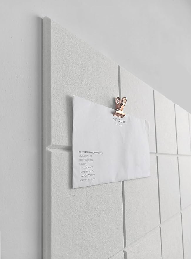 Felt Bulletin Board- Cork Board Tiles Alternative - 6 Pack Square Felt Wall Tiles with Safe Removable Adhesive Tabs -