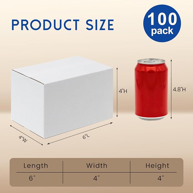 Mefleet 6x4x4" Small Shipping Boxes 100 Pack Corrugated Cardboard Box White | Bulk quantity, Packaging for Small Business, Mailer Packing Supplies