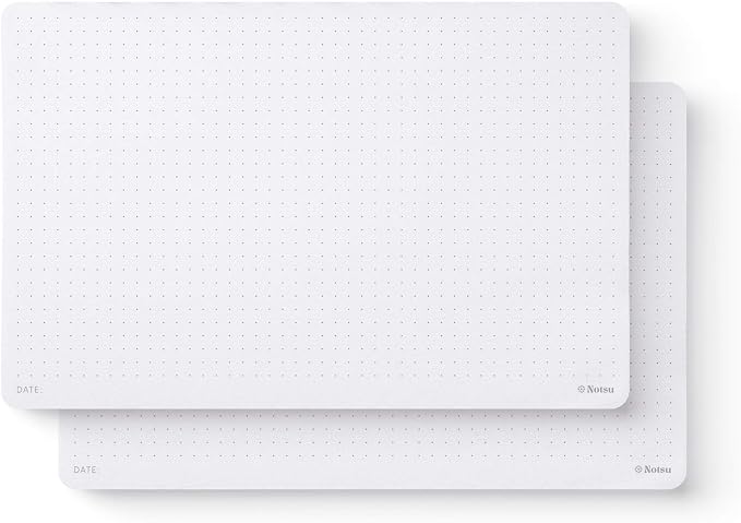 Dot Grid Desk Notepad, 2 Pack | Tear-Off Landscape Note Pad for Desk | Doubles as Mousepad | Premium Thick Dotted Paper, 50 Sheets, 5.5" x 8.5"