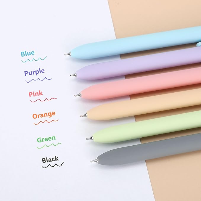 FIOVER Colored Gel Pens 12 Pack 0.7mm Medium Point Pens for Journaling | Quick-Dry Ink, Smooth Writing Colorful Pens for Note Taking, Doodling, Aesthetic Office School Supplies, Gifts for Women Men