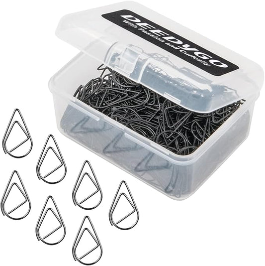 250 Pieces Black Paper Clips Cute Teardrop Stainless Steel Paper Clips for Office Stationery School Supplies Wedding Invitations Scrapbooking Crafts Bookmarks Women Planners (1 inch) by DEEDYGO