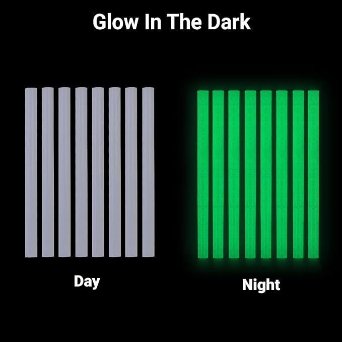 72 Pack Glow in The Dark Glue Sticks Bulk, 0.27x4 Mini Hot Glue Sticks for Car Dent Repair Handmade DIY Art Craft Home Office Project Craftwork Fix & Repairs