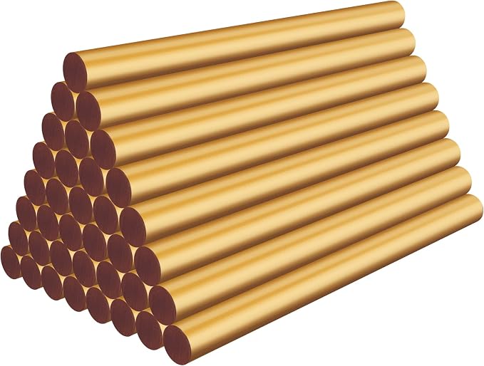 ENPOINT Metallic Gold Hot Glue Sticks, 36 Pack Craft Adhesive Waxing Mini Hot Melt Glue Sticks Colored for Christmas Cards, Sealing, Decoration, Art, DIY, 4" Long x 0.27" Dia